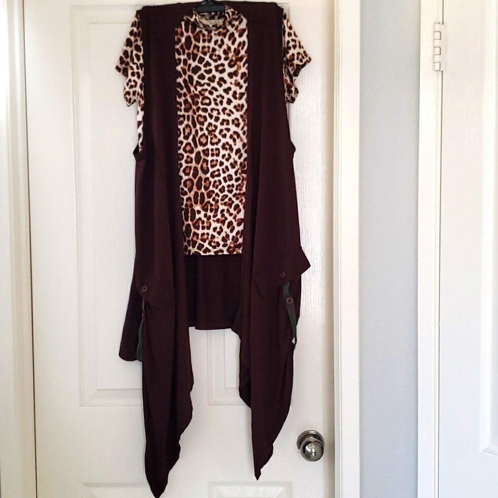 Brown long vest